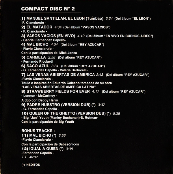 Los Fabulosos Cadillacs - 20 Grandes Exitos (2CD) [CD] | Sony Music (2-484824) - 4