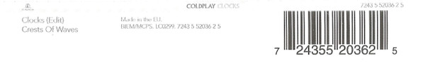 Coldplay - Clocks | Parlophone (7243 5 52036 2 5) - 2 Coldplay - Clocks | Parlophone (7243 5 52036 2 5) - 2