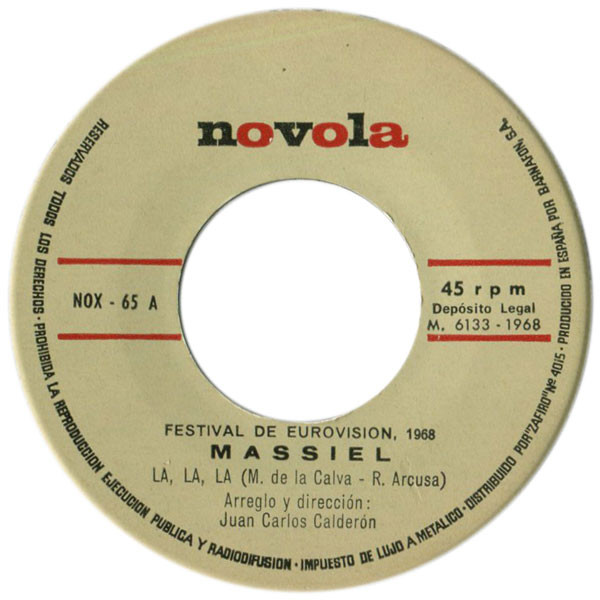 Massiel - La La La / Pensamientos, Sentimientos | Novola (NOX-65) - 3