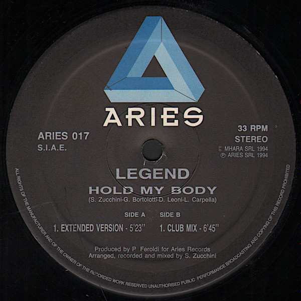 Legend - Hold My Body | Aries Records (ARIES 017) - main