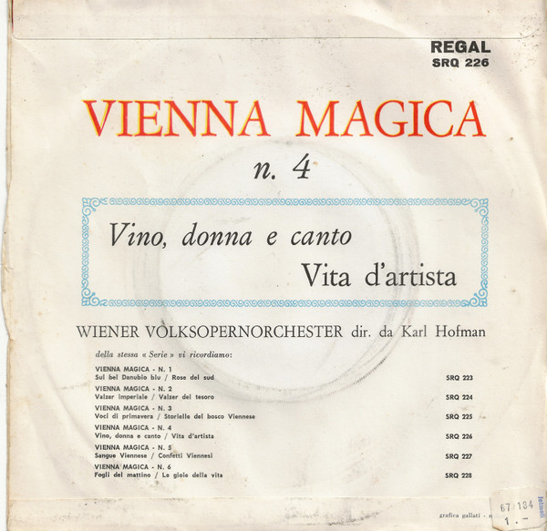 Wiener Volksopernorchester , Karl Hofman - Vino, Donna E Canto | Regal (SRQ 226) - 2