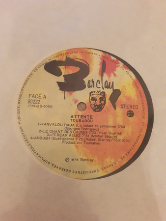 Toubabou - Attente [Vinyl] | Barclay (80222) - 2