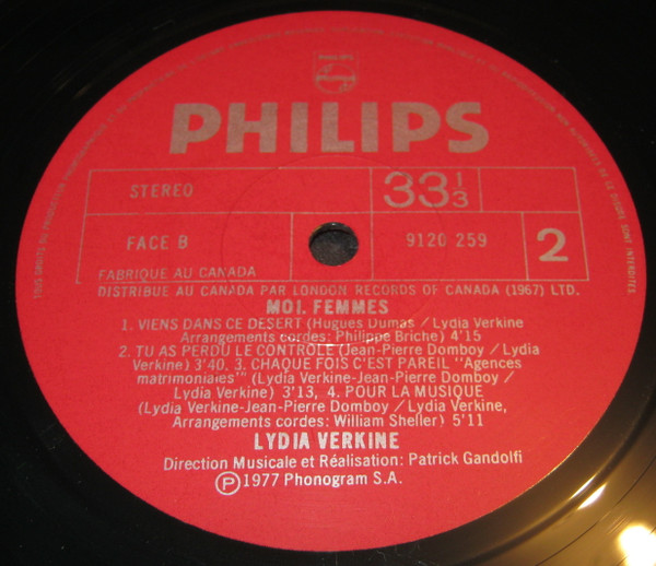 Lydia Verkine - Moi, Femmes | Philips (9120 259) - 4