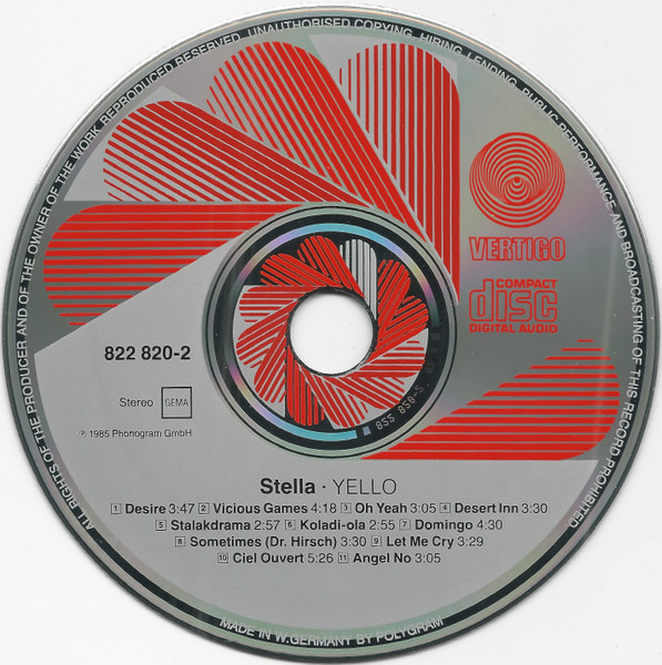 Yello - Stella | Vertigo (822 820-2 Q) - 3
