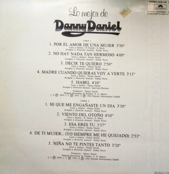Danny Daniel - Lo Mejor De Danny Daniel | Polydor (23 85 140) - 2