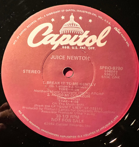 Juice Newton - Country Sampler | Capitol Records (SPRO-9790/9791) - 2 Juice Newton - Country Sampler | Capitol Records (SPRO-9790/9791) - 2