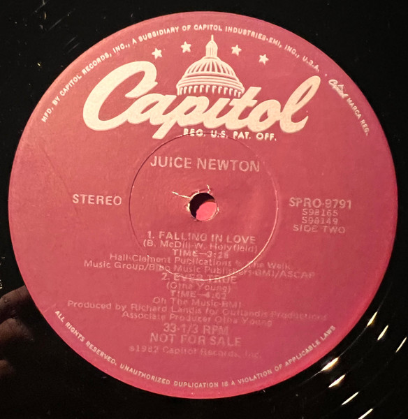 Juice Newton - Country Sampler | Capitol Records (SPRO-9790/9791) - 4 Juice Newton - Country Sampler | Capitol Records (SPRO-9790/9791) - 4