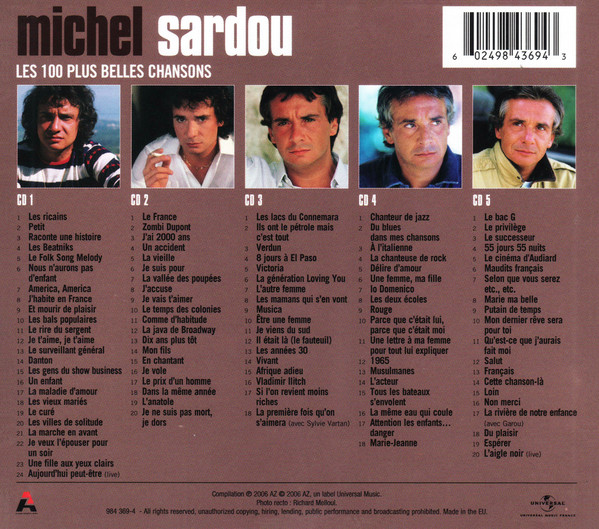 Michel Sardou - Les 100 Plus Belles Chansons | AZ (984 369-4) - 2