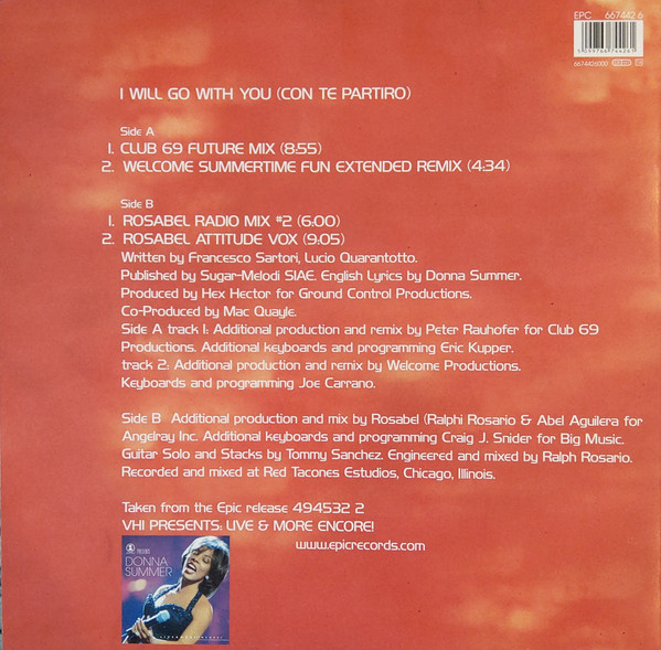 Donna Summer - I Will Go With You (Con Te Partiró) | Epic (EPC 667442 6) - 2 Donna Summer - I Will Go With You (Con Te Partiró) | Epic (EPC 667442 6) - 2