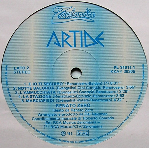Renato Zero - Artide Antartide | Zerolandia (PL 31611) - 4