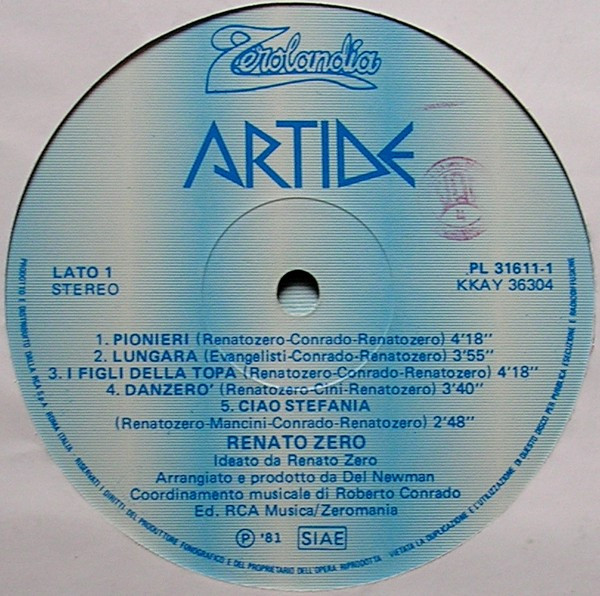 Renato Zero - Artide Antartide | Zerolandia (PL 31611) - 3