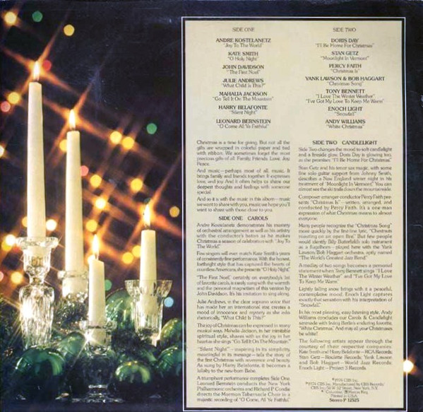 Various - Carols & Candlelight : Great Songs Of Christmas | Columbia Special Products (P 12525) - 2