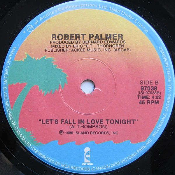 Robert Palmer - Addicted To Love (7") [Vinyl] | Island Records (97038) - 2