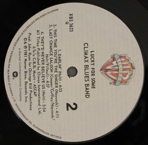 Climax Blues Band - Lucky For Some [Vinyl] | Warner Bros. Records (XBS 3623) - 4