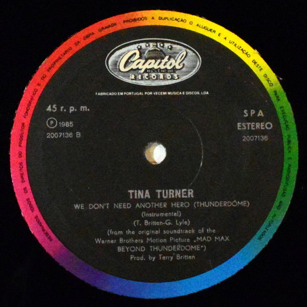 Tina Turner - We Don't Need Another Hero (Thunderdome) - Extended Mix | Capitol Records (2007136) - 4