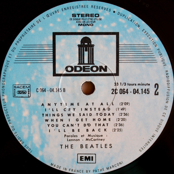 The Beatles - 4 Garçons Dans Le Vent | Odeon (2C 064-04145) - 2 The Beatles - 4 Garçons Dans Le Vent | Odeon (2C 064-04145) - 2