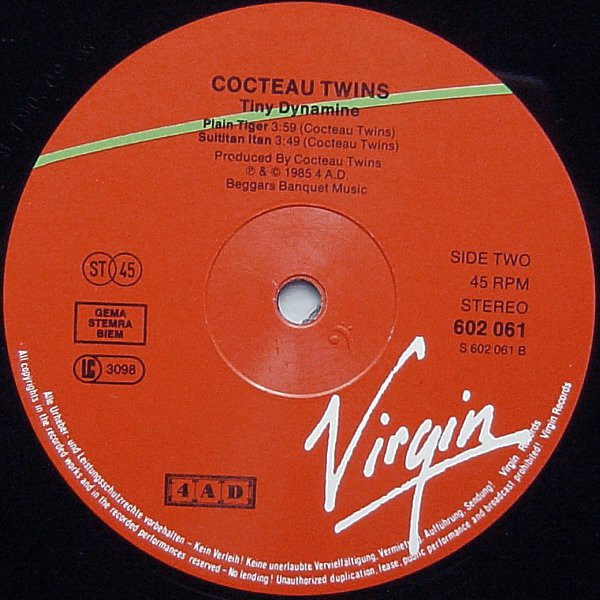 Cocteau Twins - Tiny Dynamine | Virgin (602 061) - 4