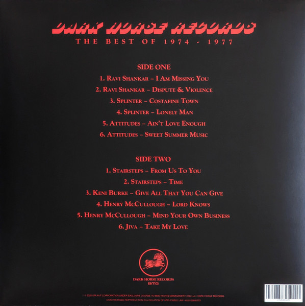 Various - Dark Horse Records (The Best Of 1974-1977) | Dark Horse Records (DH0012) - 2 Various - Dark Horse Records (The Best Of 1974-1977) | Dark Horse Records (DH0012) - 2