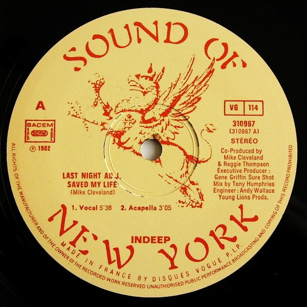 Indeep - Last Night A D.J. Saved My Life (Original Version) | Sound Of New York (310967) - 3 Indeep - Last Night A D.J. Saved My Life (Original Version) | Sound Of New York (310967) - 3