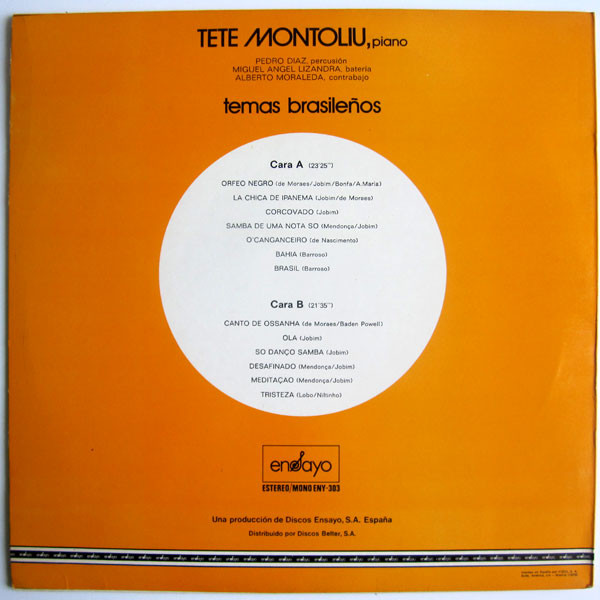 Tete Montoliu - Temas Brasileños | Ensayo (ENY-303)