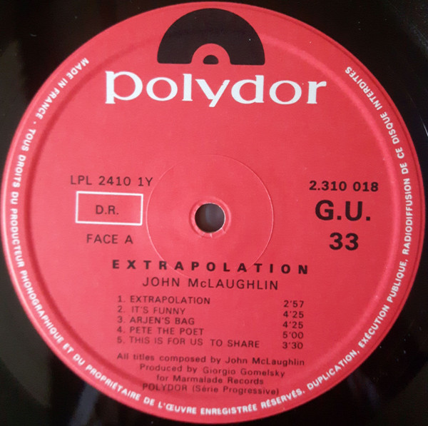 John McLaughlin - Extrapolation | Polydor (2310 018) - 3 John McLaughlin - Extrapolation | Polydor (2310 018) - 3