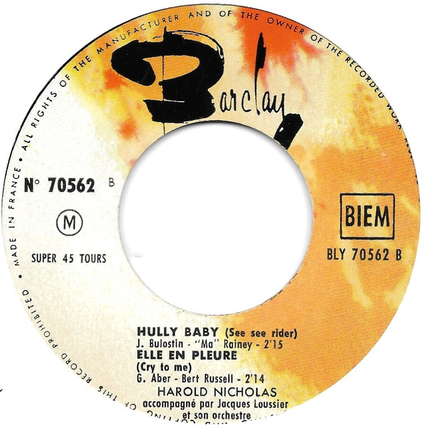Harold Nicholas - Hully Gully Sue | Barclay (70 562) - 4