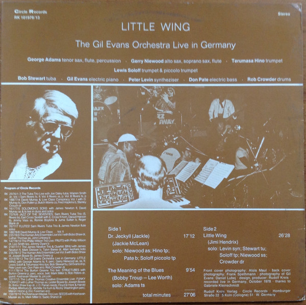Gil Evans And His Orchestra - Little Wing (Live In Germany) | Circle Records (F 666.531) - 2 Gil Evans And His Orchestra - Little Wing (Live In Germany) | Circle Records (F 666.531) - 2