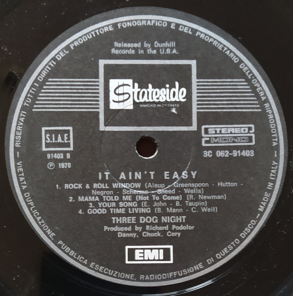 Three Dog Night - It Ain't Easy | Stateside (3C 062-91403) - 4