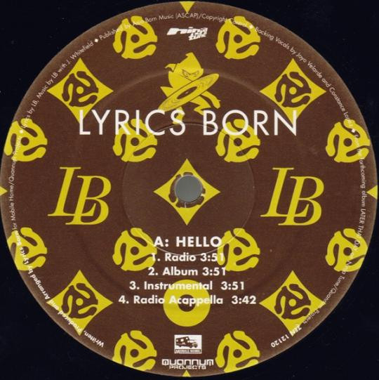 Lyrics Born - Hello / One Session | Ninja Tune (ZEN 12120) - main Lyrics Born - Hello / One Session | Ninja Tune (ZEN 12120) - main