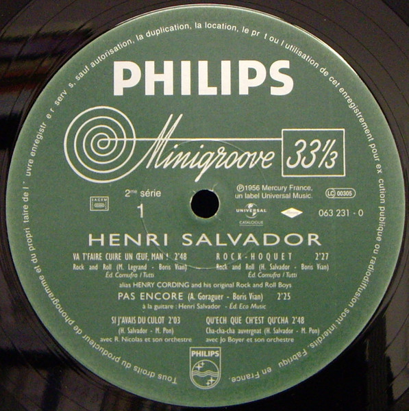 Henri Salvador Alias Henry Cording And His Original Rock And Roll Boys - Henri Salvador 2 | Philips (N 063 231-0) - 3 Henri Salvador Alias Henry Cording And His Original Rock And Roll Boys - Henri Salvador 2 | Philips (N 063 231-0) - 3