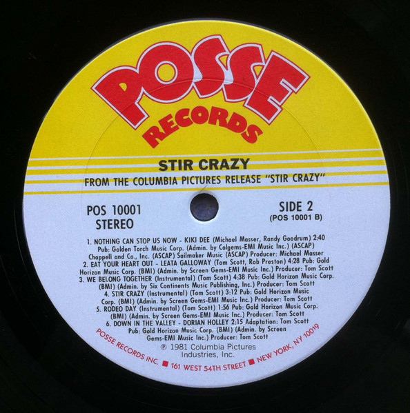 Various - The Original Soundtrack From The Motion Picture "Stir Crazy" | Posse Records (POS 10001) - 4 Various - The Original Soundtrack From The Motion Picture "Stir Crazy" | Posse Records (POS 10001) - 4