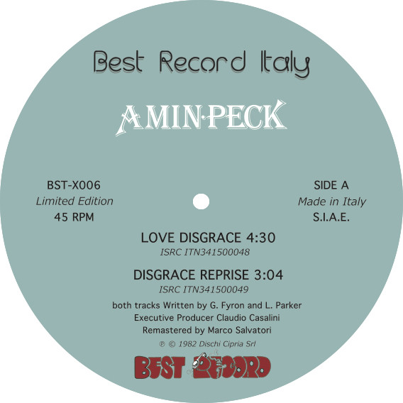 Amin-Peck - Love Disgrace | Best Record Italy (BST-X006) - 2 Amin-Peck - Love Disgrace | Best Record Italy (BST-X006) - 2