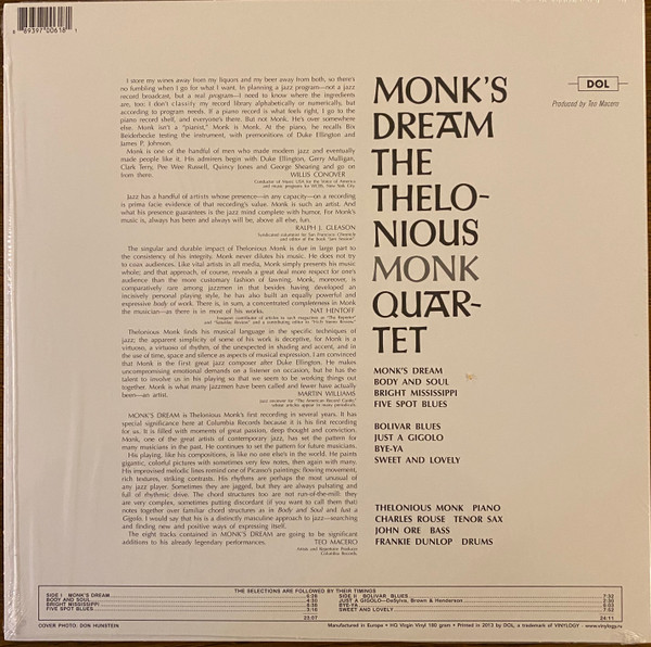 The Thelonious Monk Quartet - Monk's Dream | DOL (DOL1020HB) - 3 The Thelonious Monk Quartet - Monk's Dream | DOL (DOL1020HB) - 3