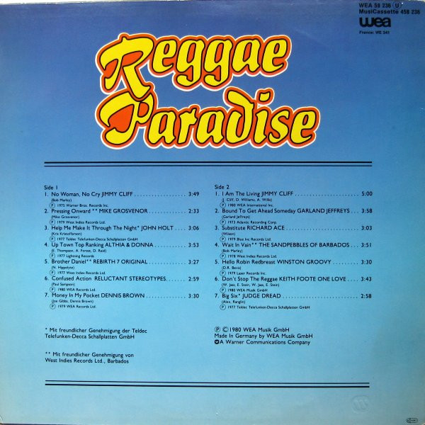 Various - Reggae Paradise | WEA (WEA 58 236) - 2 Various - Reggae Paradise | WEA (WEA 58 236) - 2