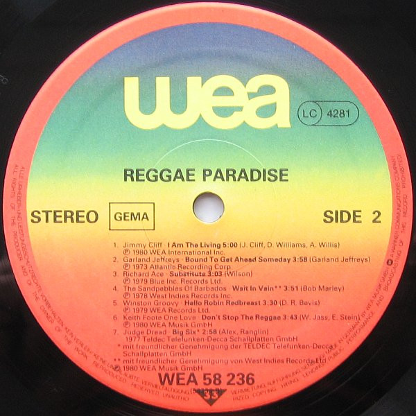 Various - Reggae Paradise | WEA (WEA 58 236) - 4 Various - Reggae Paradise | WEA (WEA 58 236) - 4