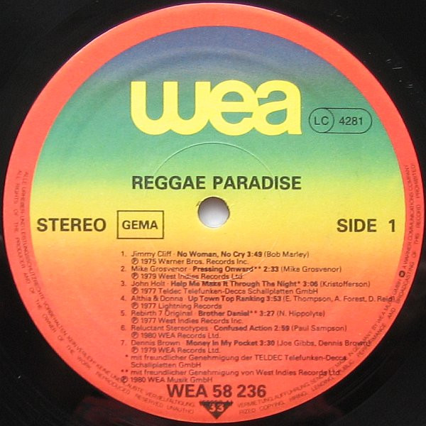 Various - Reggae Paradise | WEA (WEA 58 236) - 3 Various - Reggae Paradise | WEA (WEA 58 236) - 3