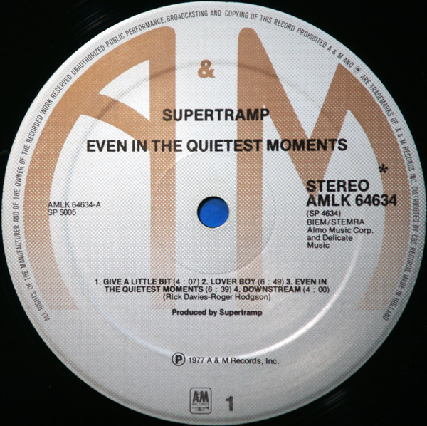 Supertramp - Even In The Quietest Moments... - Vinilo | A&M Records (AMLK 64634) - 3 Supertramp - Even In The Quietest Moments... - Vinilo | A&M Records (AMLK 64634) - 3