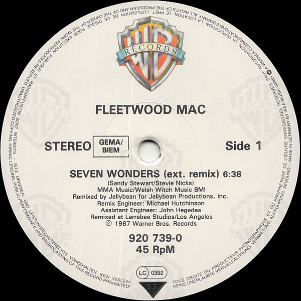 Fleetwood Mac - Seven Wonders (Extended Remix) | Warner Bros. Records (920 739-0) - 3