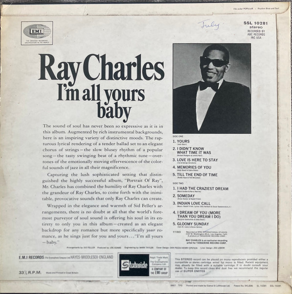 Ray Charles - I'm All Yours-Baby! | Stateside (SSL 10281) - 2 Ray Charles - I'm All Yours-Baby! | Stateside (SSL 10281) - 2