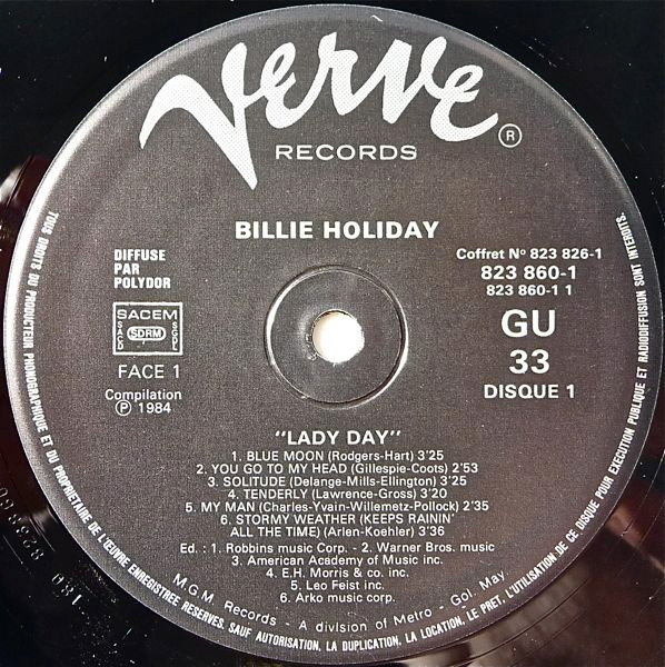 Billie Holiday - Lady Day | Verve Records (823 826-1) - 2