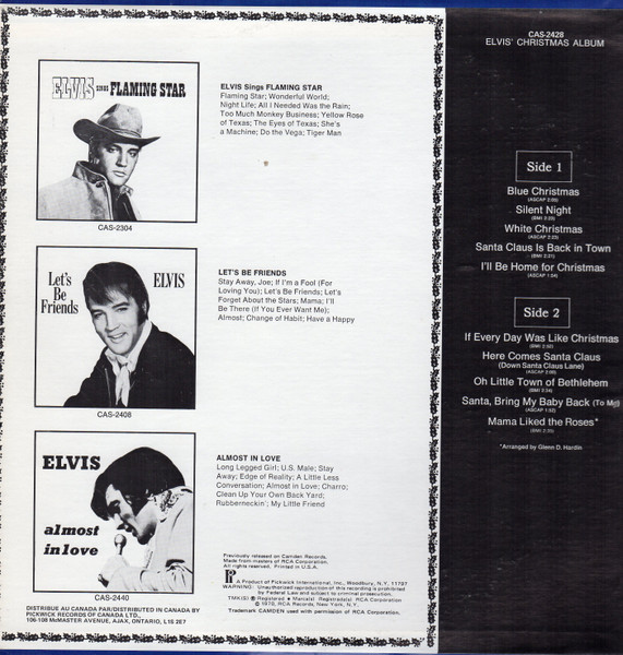 Elvis Presley - Elvis' Christmas Album | Pickwick (CAS-2428) - 2