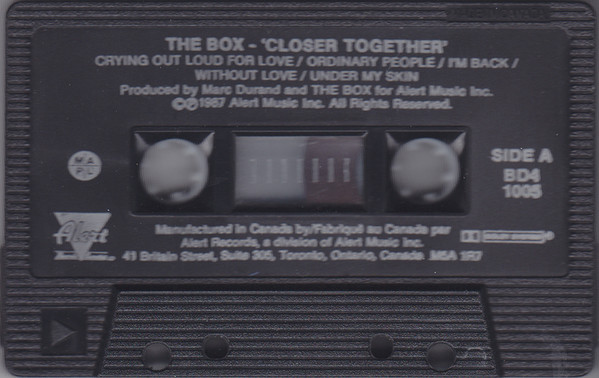 The Box - Closer Together [Cassette] | Alert Records (BD4-1005) - 3