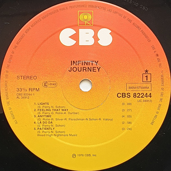 Journey - Infinity | CBS (CBS 82244) - 2