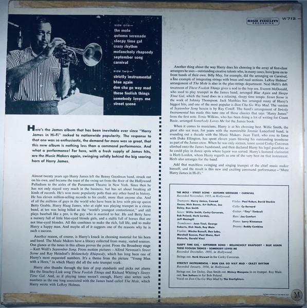 Harry James - More Harry James In Hi-fi | Capitol Records (W712) - 2 Harry James - More Harry James In Hi-fi | Capitol Records (W712) - 2