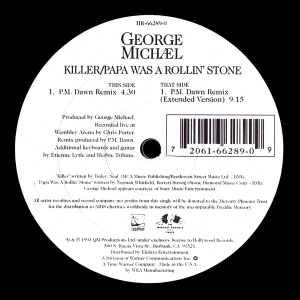 George Michael - Killer / Papa Was A Rollin' Stone (The Remixes) | Hollywood Records (HR-66289-0) - 2 George Michael - Killer / Papa Was A Rollin' Stone (The Remixes) | Hollywood Records (HR-66289-0) - 2