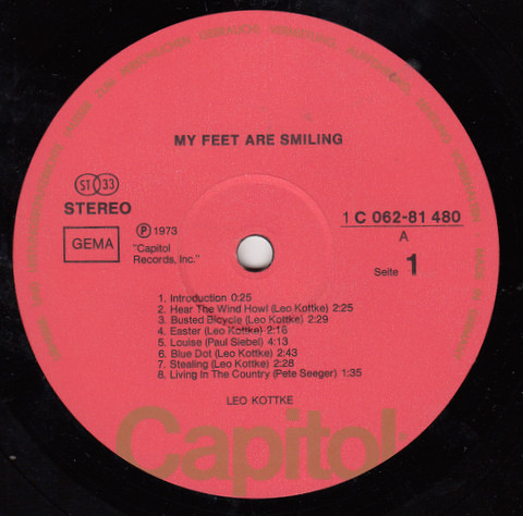 Leo Kottke - My Feet Are Smiling | Capitol Records (1C 062-81 480) - 3