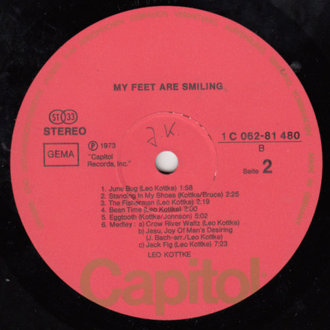 Leo Kottke - My Feet Are Smiling | Capitol Records (1C 062-81 480) - 4