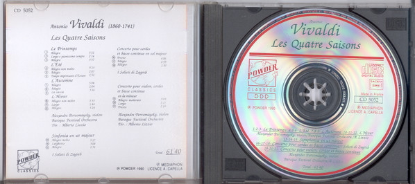 Antonio Vivaldi - Les Quatre Saisons | Powder Classics (CD 5052) - 2