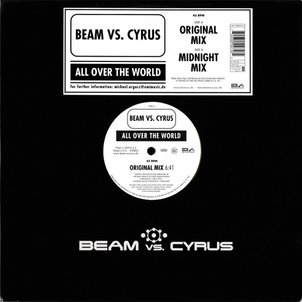 Beam Vs. Cyrus - All Over The World | EMI Electrola (7243 5 50972 6 2)