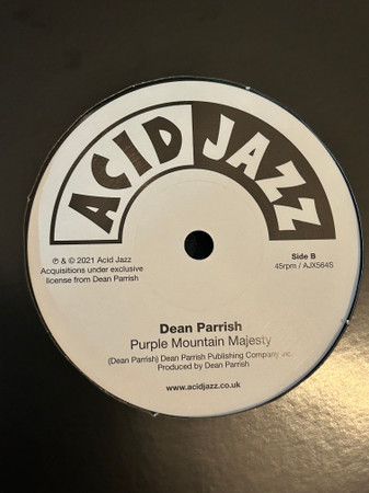 Dean Parrish - It's Time-Purple Mountain Majesty | Acid Jazz (AJX564S) - 2